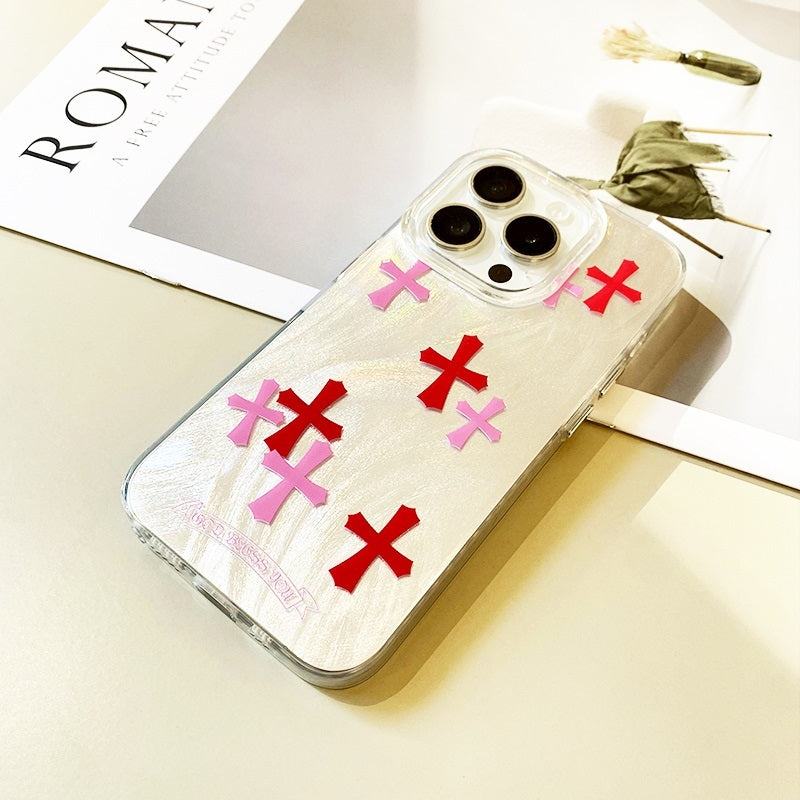 Pink Cross Glitter Phone Case for iPhone