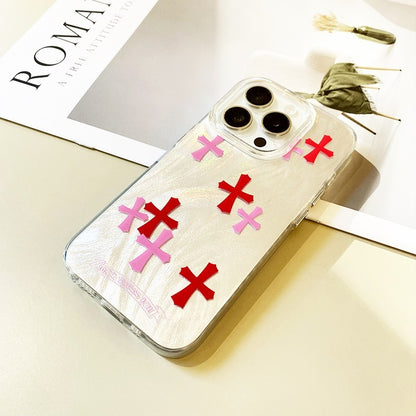 Pink Cross Glitter Phone Case for iPhone