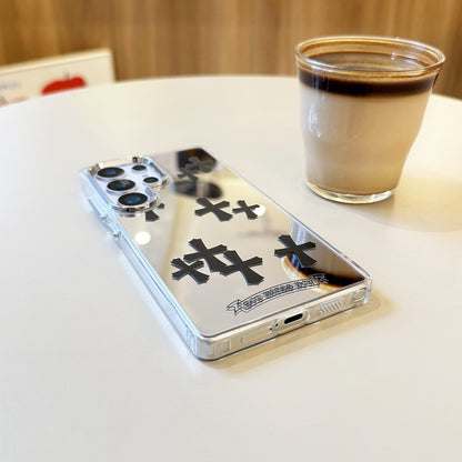 Black Cross Mirror Phone Case for Samsung Galaxy S Series