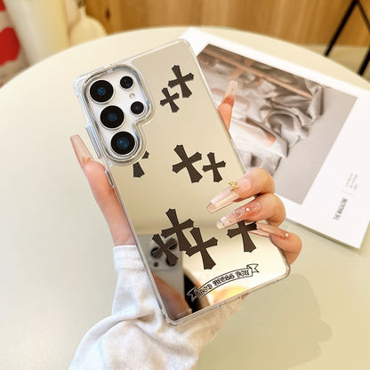 Black Cross Mirror Phone Case for Samsung Galaxy S Series